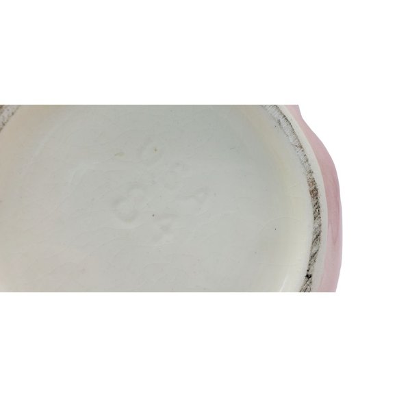 Hull Pottery Sun Glow Pink Basket Embossed Pansies & Butterfly Bow Knot MCM VTG - Picture 8 of 9